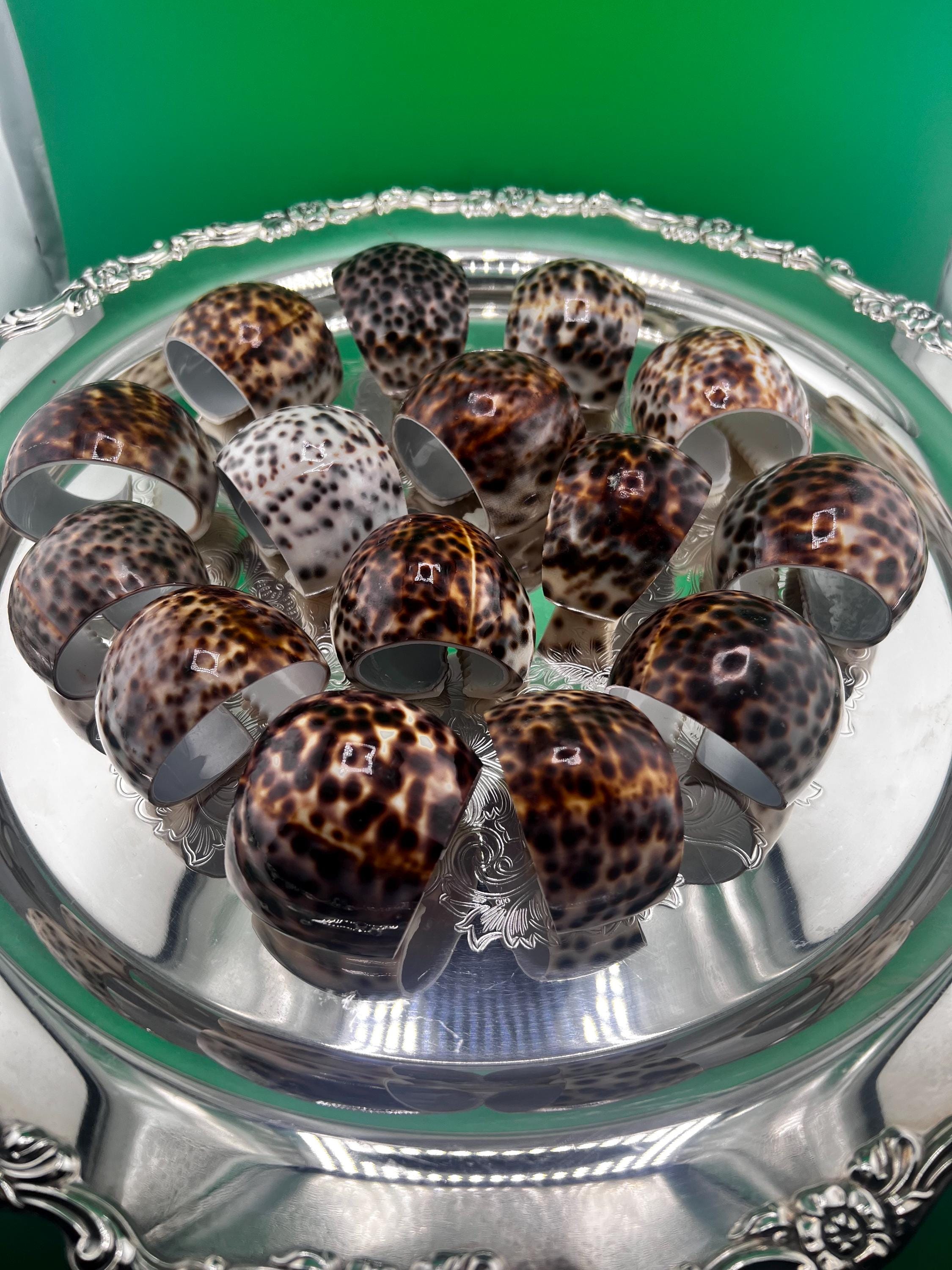 Vintage Cowrie Shell Napkin Ring – Natural Seashell Napkin Holder – Boho Coastal Beach House Dining Entertaining – Sold Individually