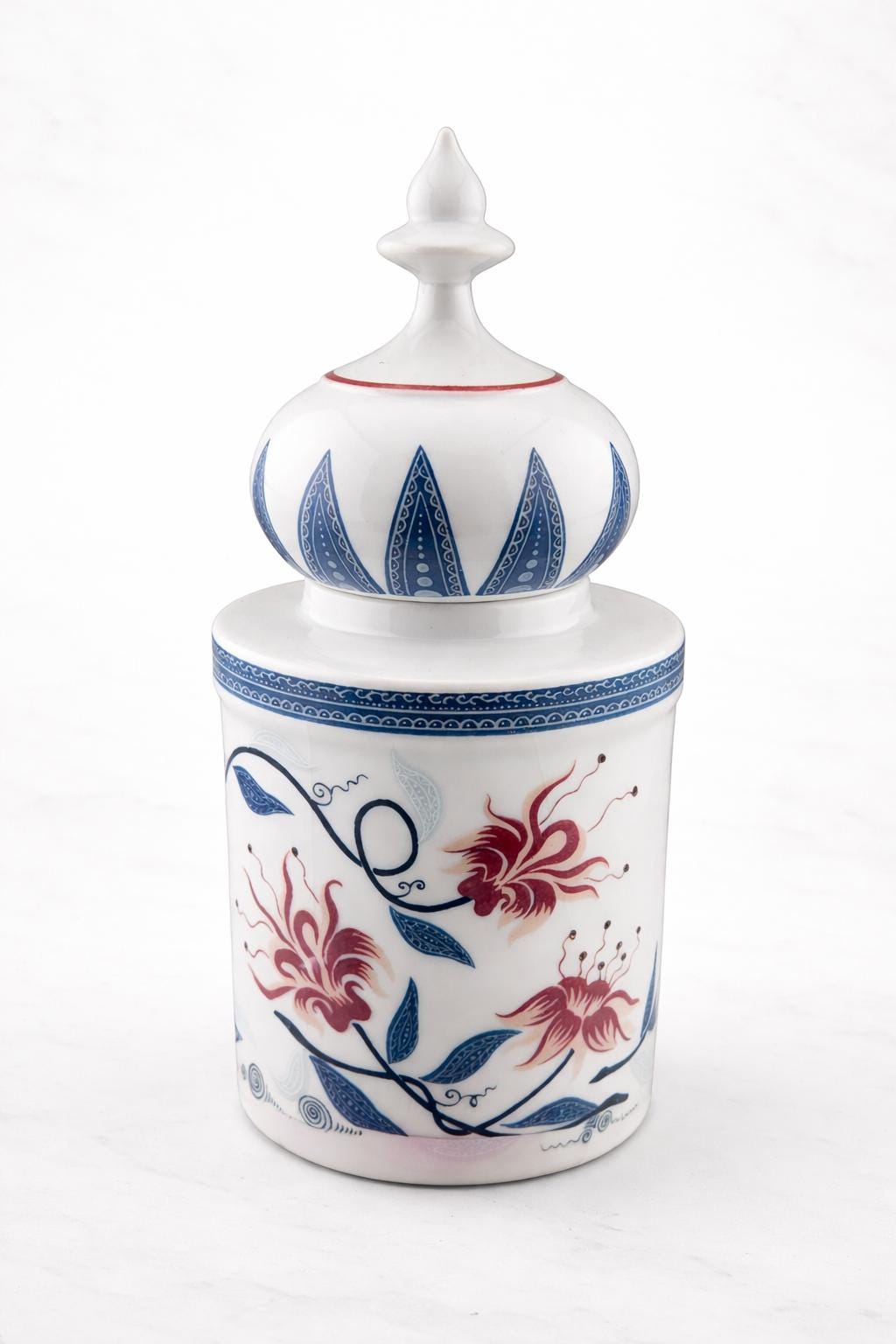 Royal Pavilion Brighton Porcelain Jar | Made in Japan for Elizabeth Arden, Floral Decorative Collectible