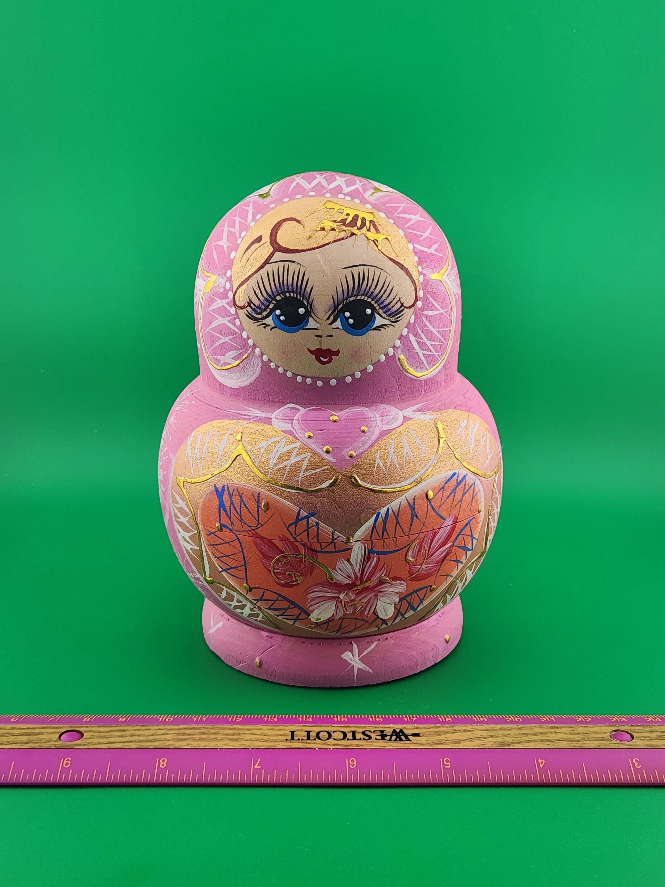 Hand-Painted Russian Nesting Dolls | 10-Piece Sergiev Posad Style Wooden Babushka Set