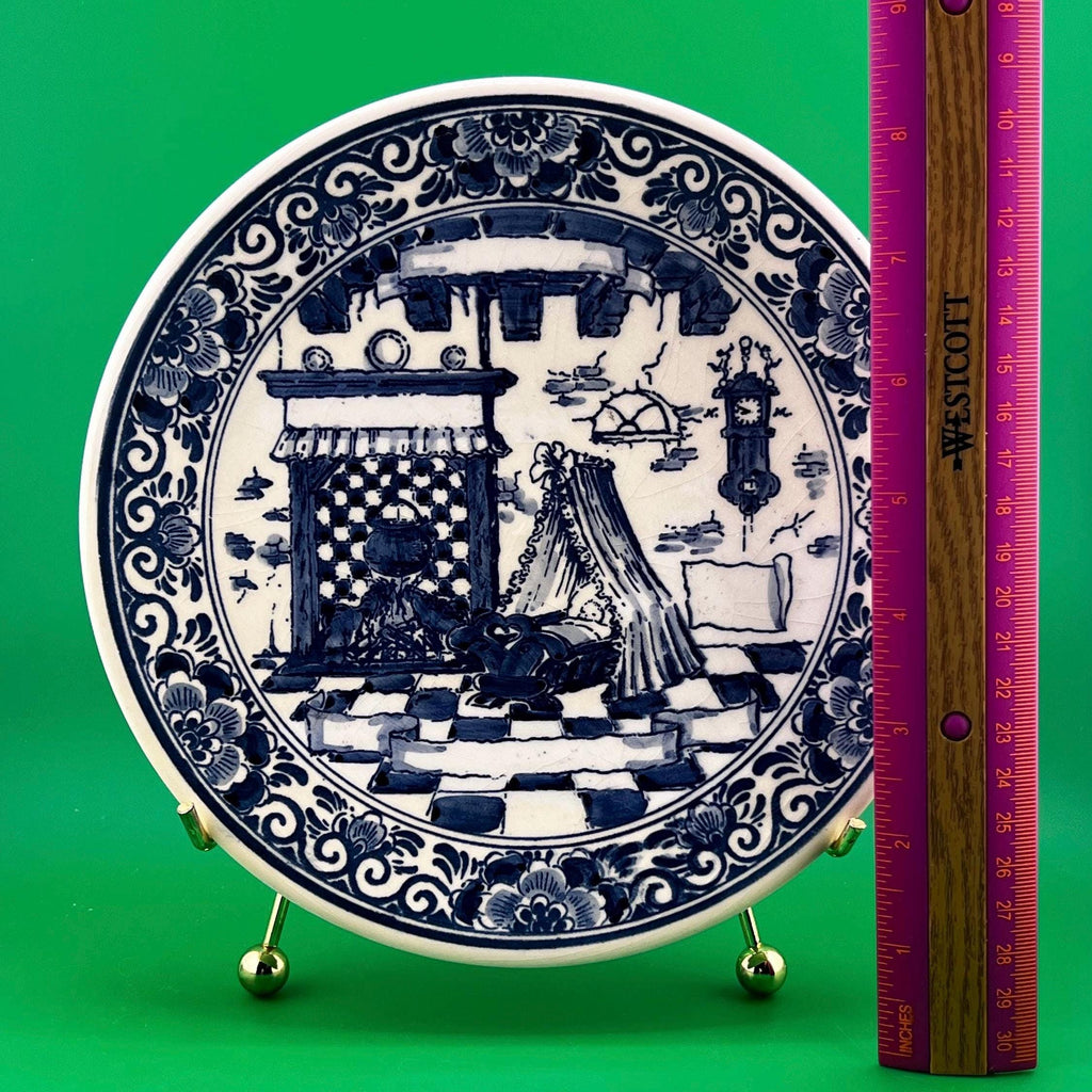 Delft Blue Baby Birth Plate Hand Painted Holland Delft Blauw Nursery Wall Plate Dutch Baby Name Date Plate