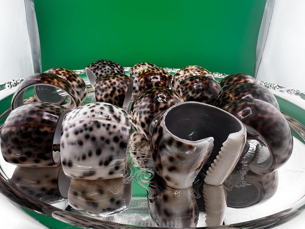 Vintage Cowrie Shell Napkin Ring – Natural Seashell Napkin Holder – Boho Coastal Beach House Dining Entertaining – Sold Individually
