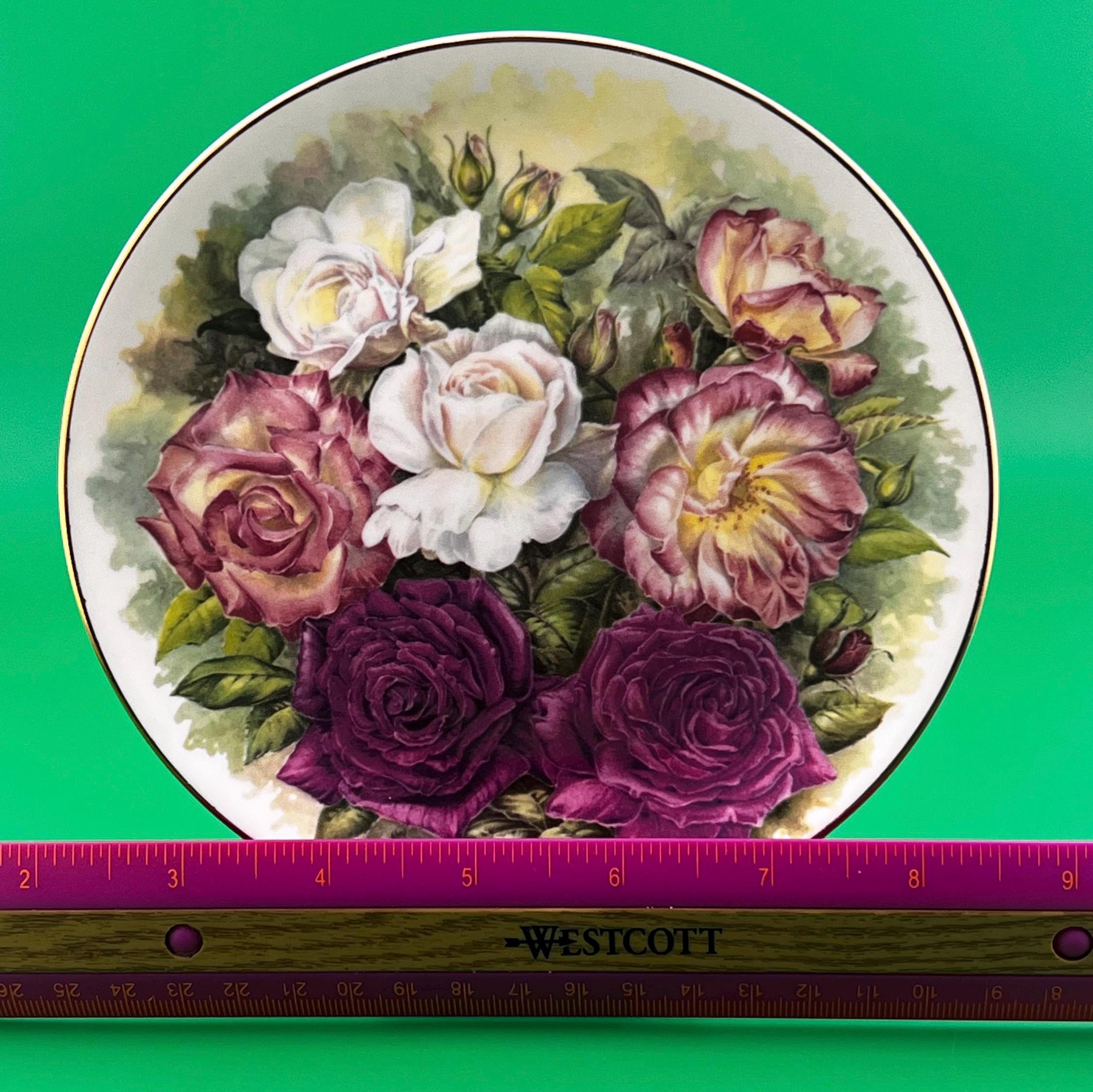 Vintage Rose Bouquet Decorative Plate Mountbatten Queen Elizabeth Elizabeth of Glamis Connoisseur Fine Bone China England Floral Plate