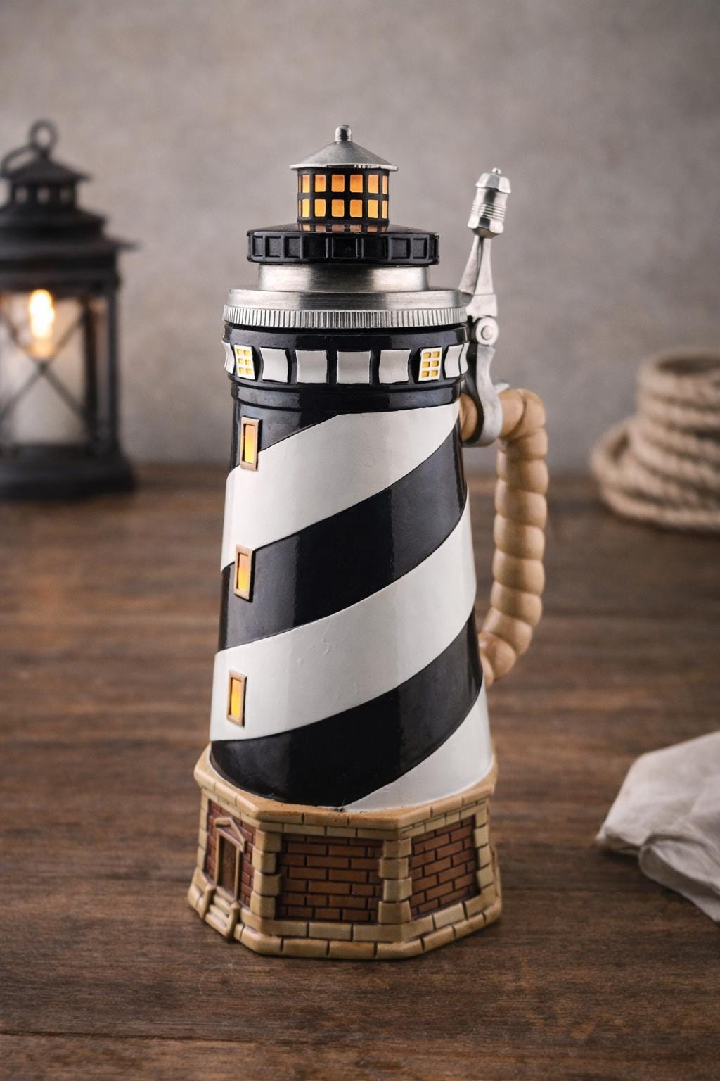 Budweiser Lighthouse Stein Cape Hatteras Anheuser Busch Collectible Beer Stein