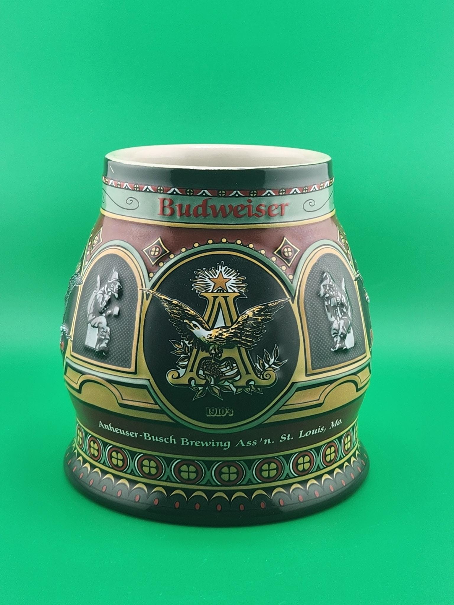 Budweiser Historical A and Eagle Series Beer Stein The 1900 Edition Lidded Ceramic Mug