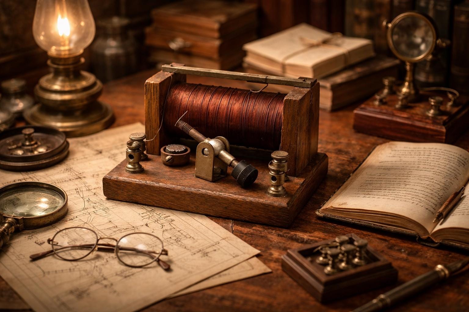 Antique Electromagnet Induction Coil Physics Demonstration Apparatus Antique Laboratory Electrical Device