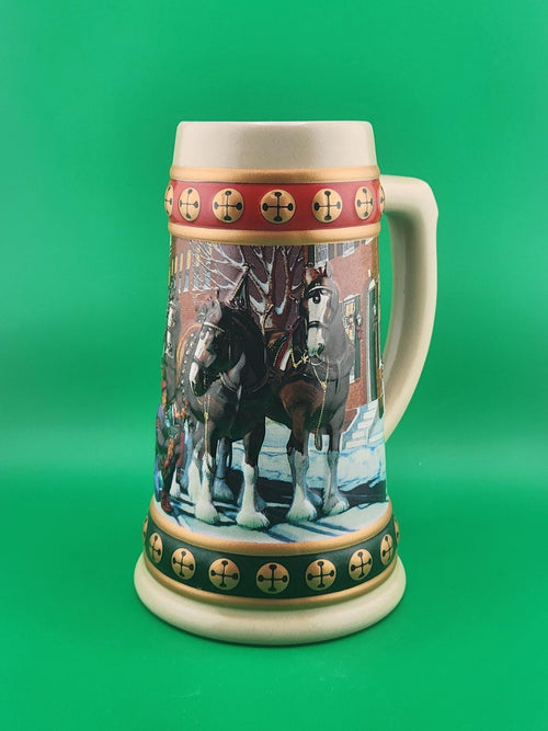 Budweiser Holiday Stein Hometown Holiday Collection Ceramarte Brazil 1993