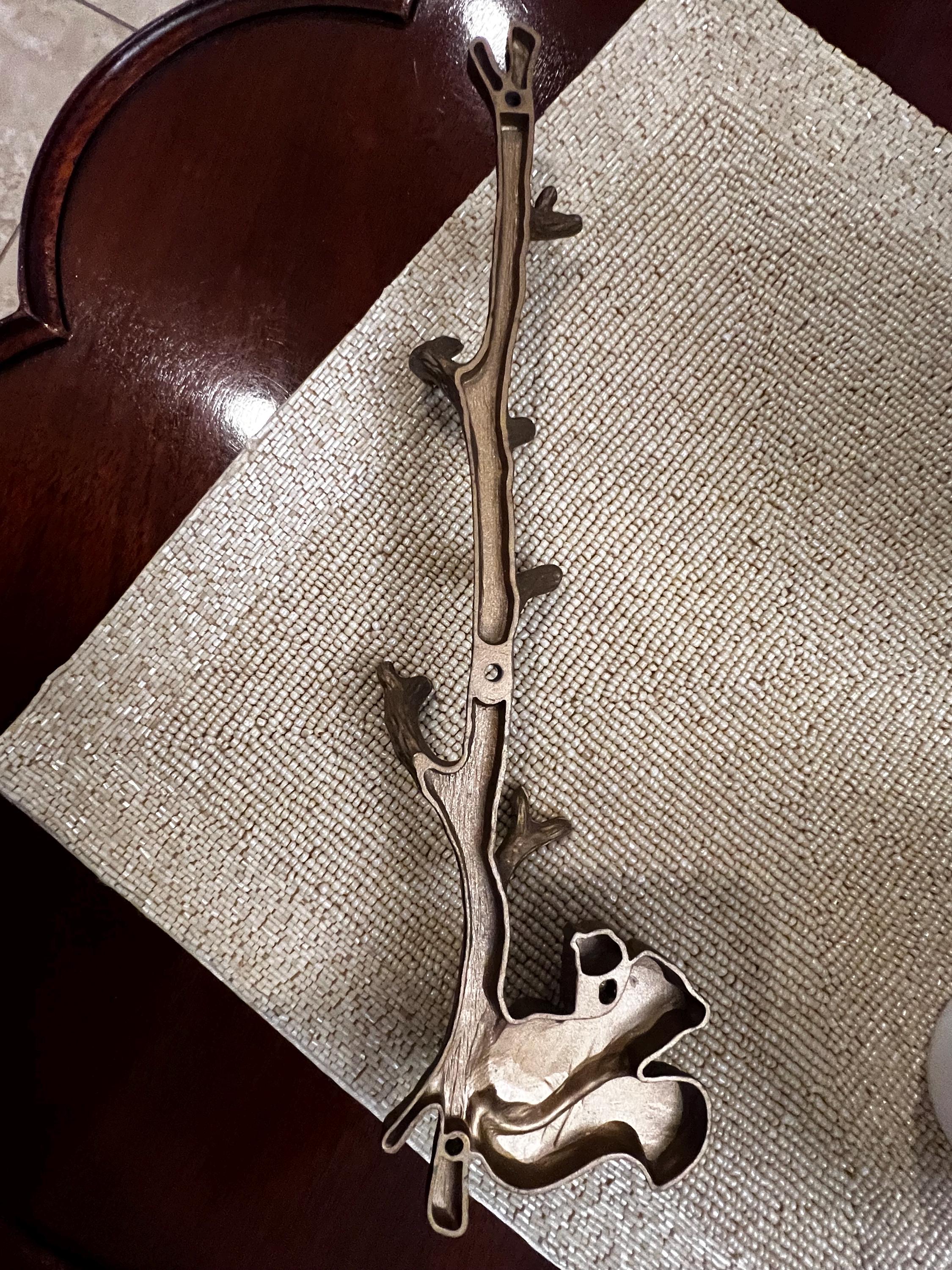 Rustic Squirrel Wall Hook Rack 13.5” Bronze Woodland Decor, Tree Branch Wall Hooks, Cabin Entryway Organizer, Lodge Home Accent