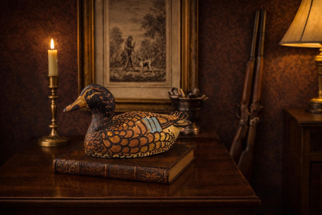 Irish Ceramic Duck Figurine | Hand-Painted Folk Art Waterfowl Sculpture