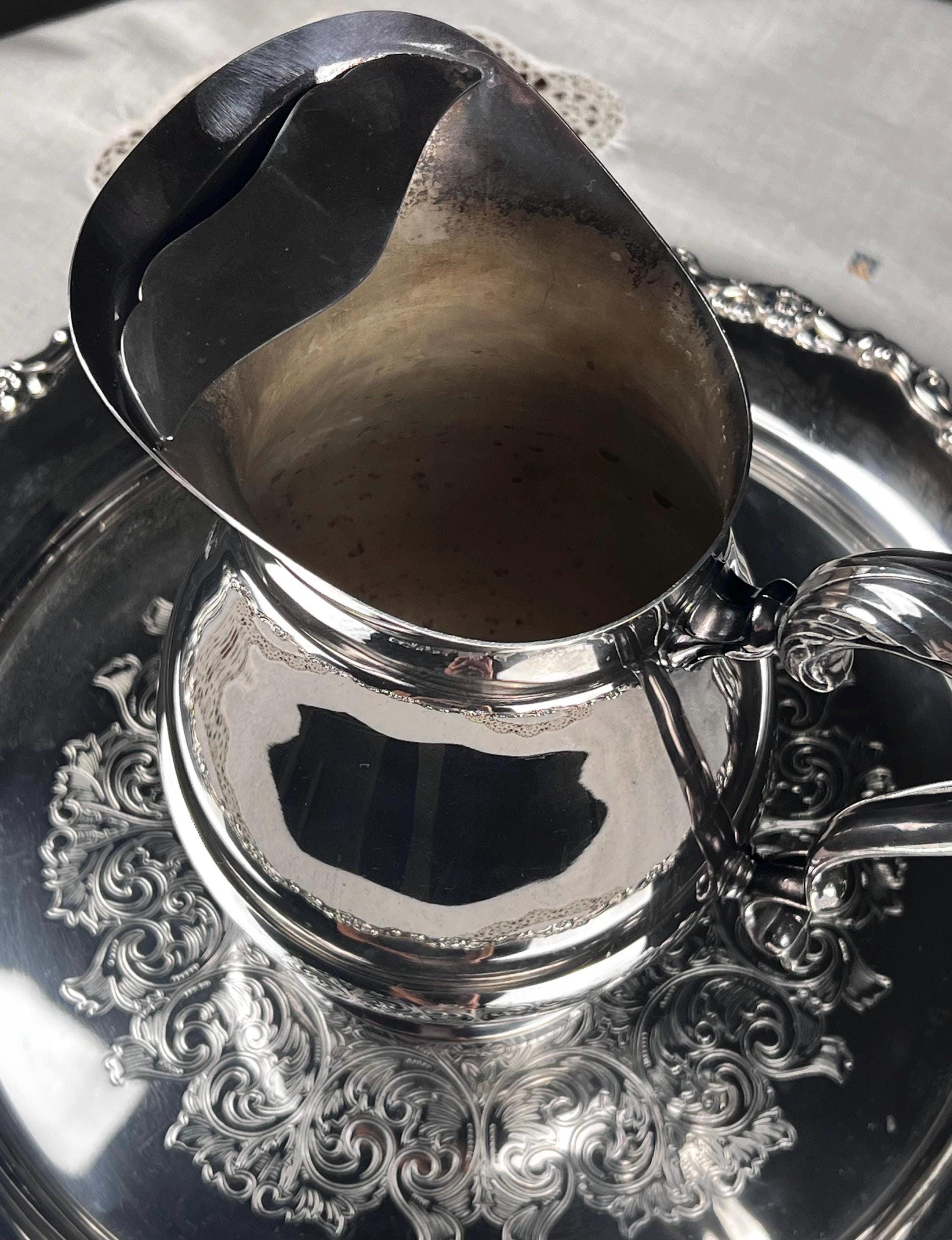 Vintage Wm Rogers Silverplate Water Pitcher 9” x 8” | Elegant Silver Plate Jug | Classic Barware Serving Pitcher | Vintage Tableware
