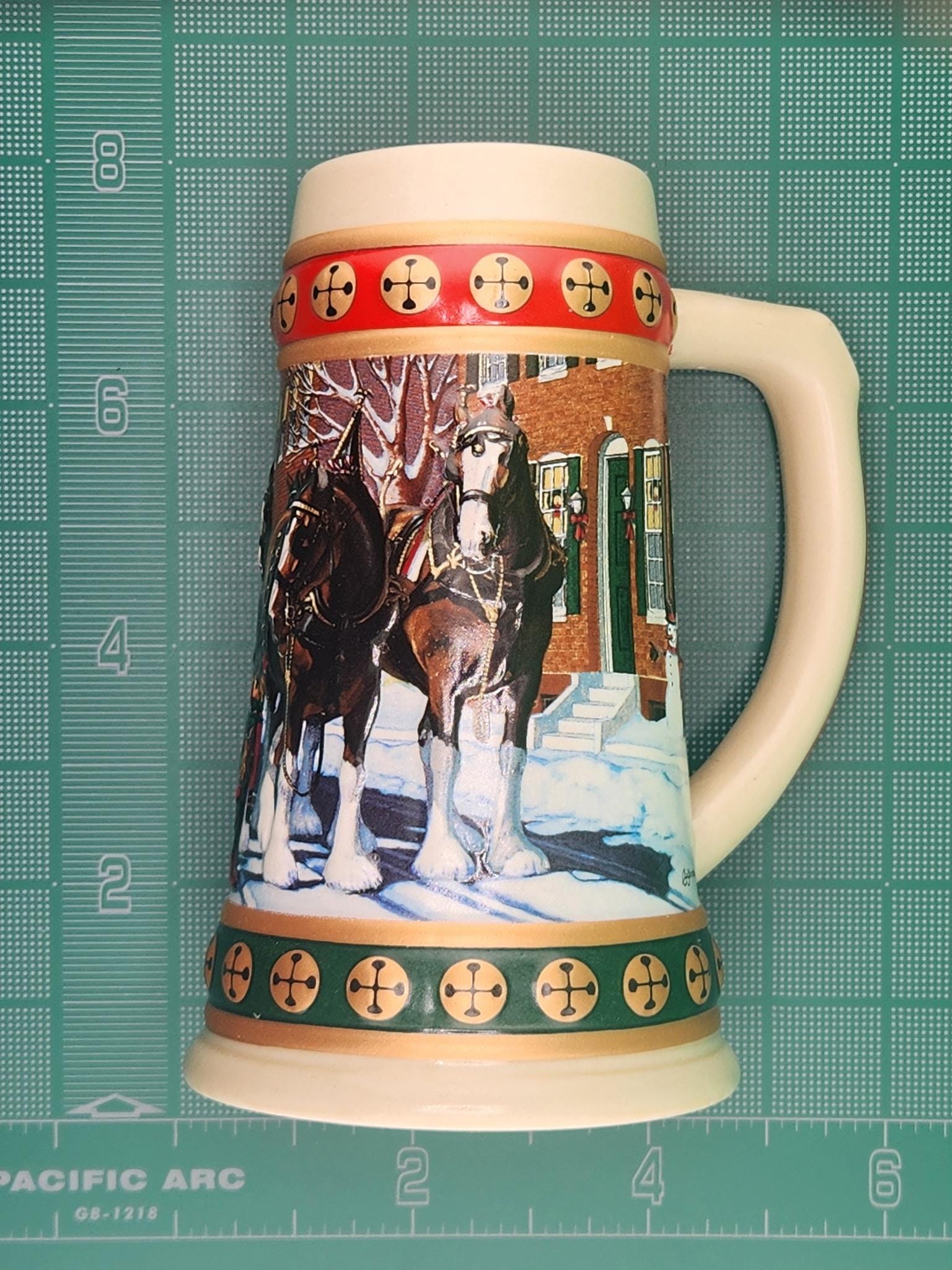 Budweiser Holiday Stein Hometown Holiday Collection Ceramarte Brazil 1993