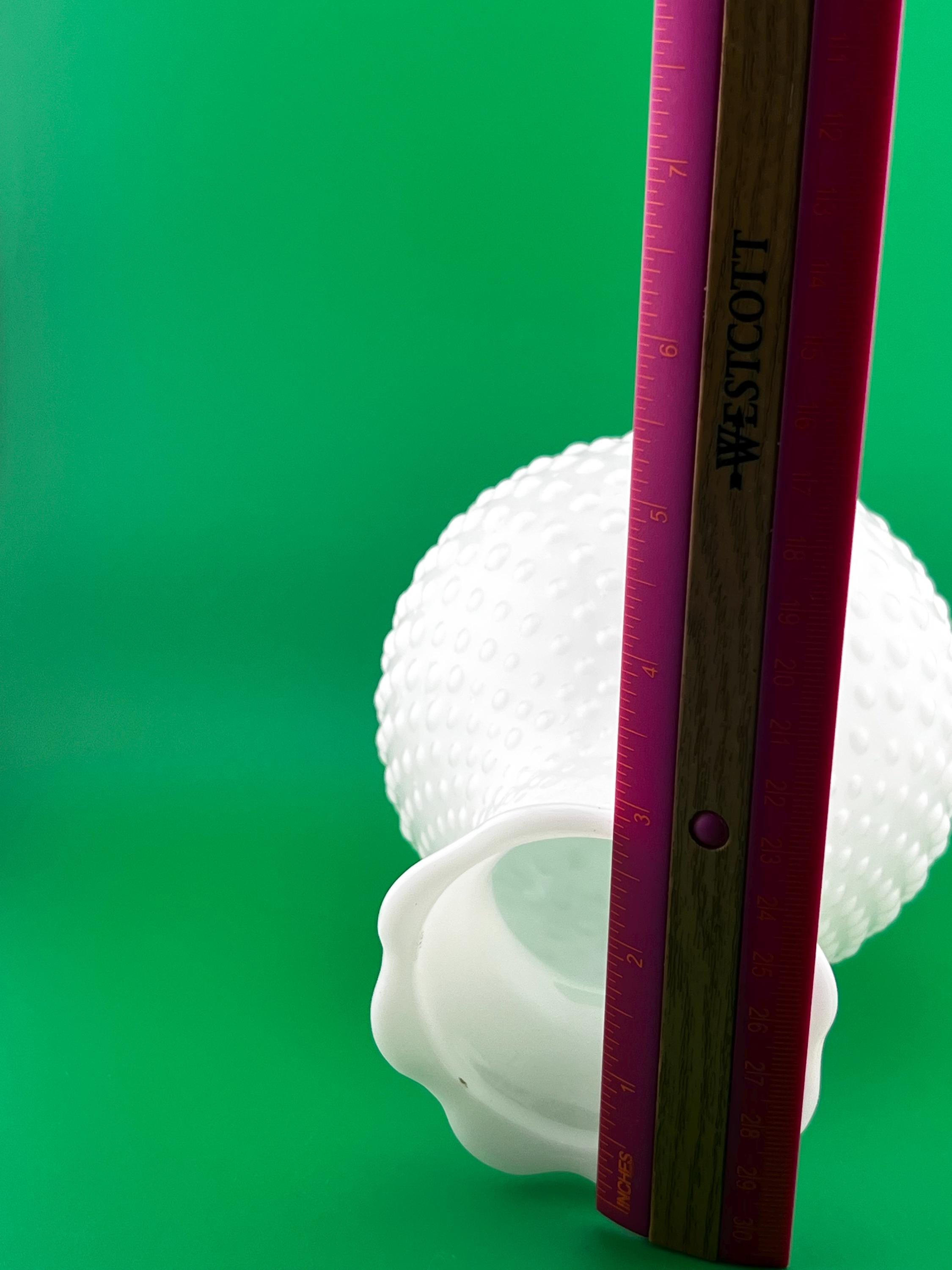 Vintage Milk Glass Hobnail Hurricane Lamp Shade Scalloped Rim Replacement Lamp Globe 7” x 5”