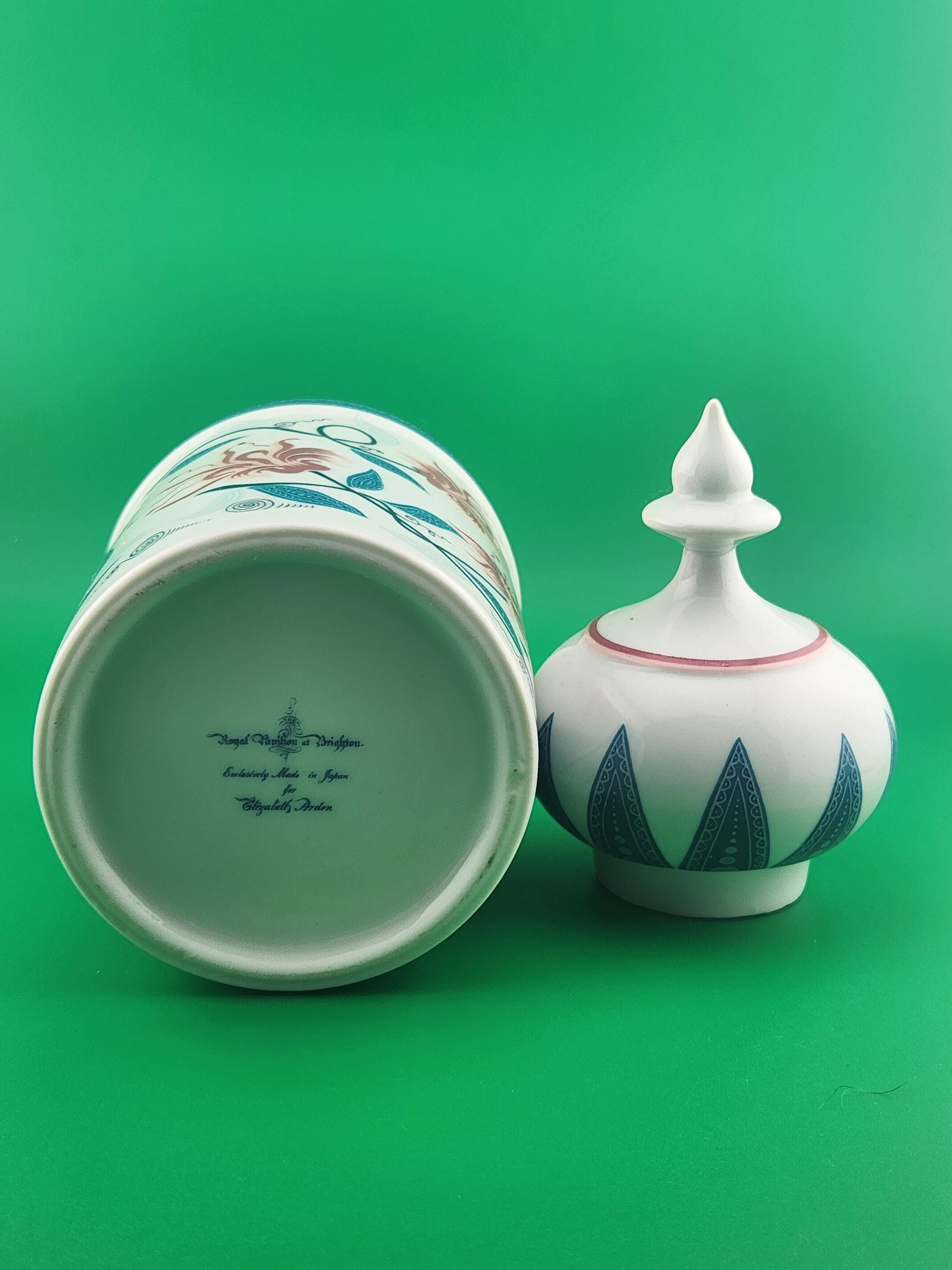 Royal Pavilion Brighton Porcelain Jar | Made in Japan for Elizabeth Arden, Floral Decorative Collectible