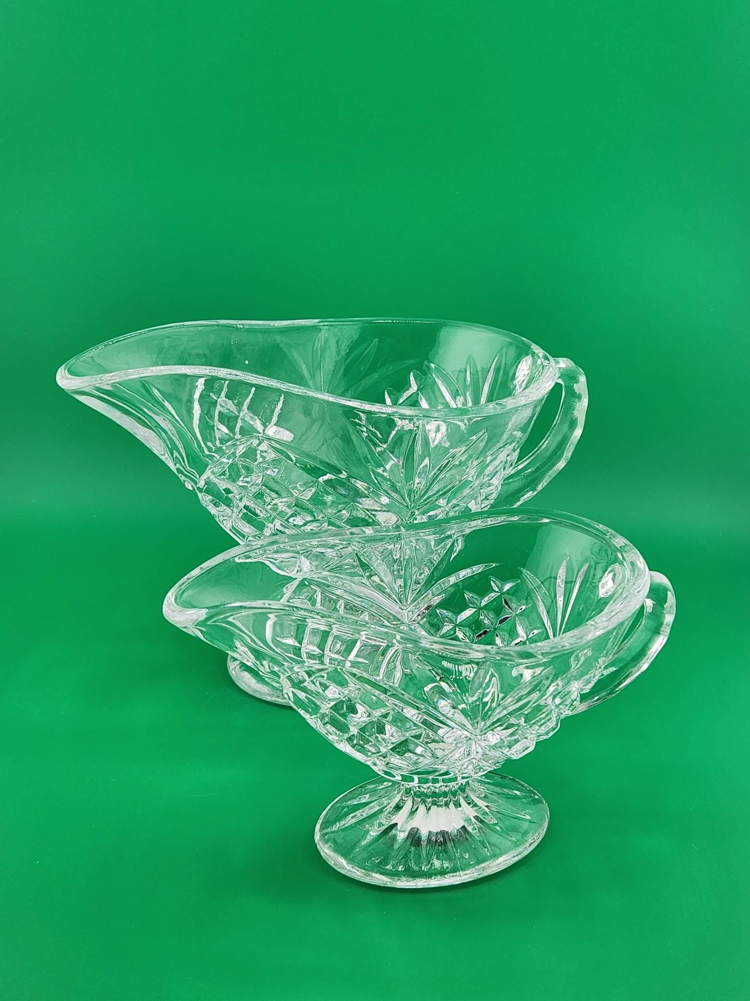 Complete vintage Shannon Crystal Designs of Ireland set with original worn box — rare to find all pieces together. Perfect for collectors