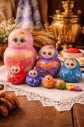 Hand-Painted Russian Nesting Dolls | 10-Piece Sergiev Posad Style Wooden Babushka Set