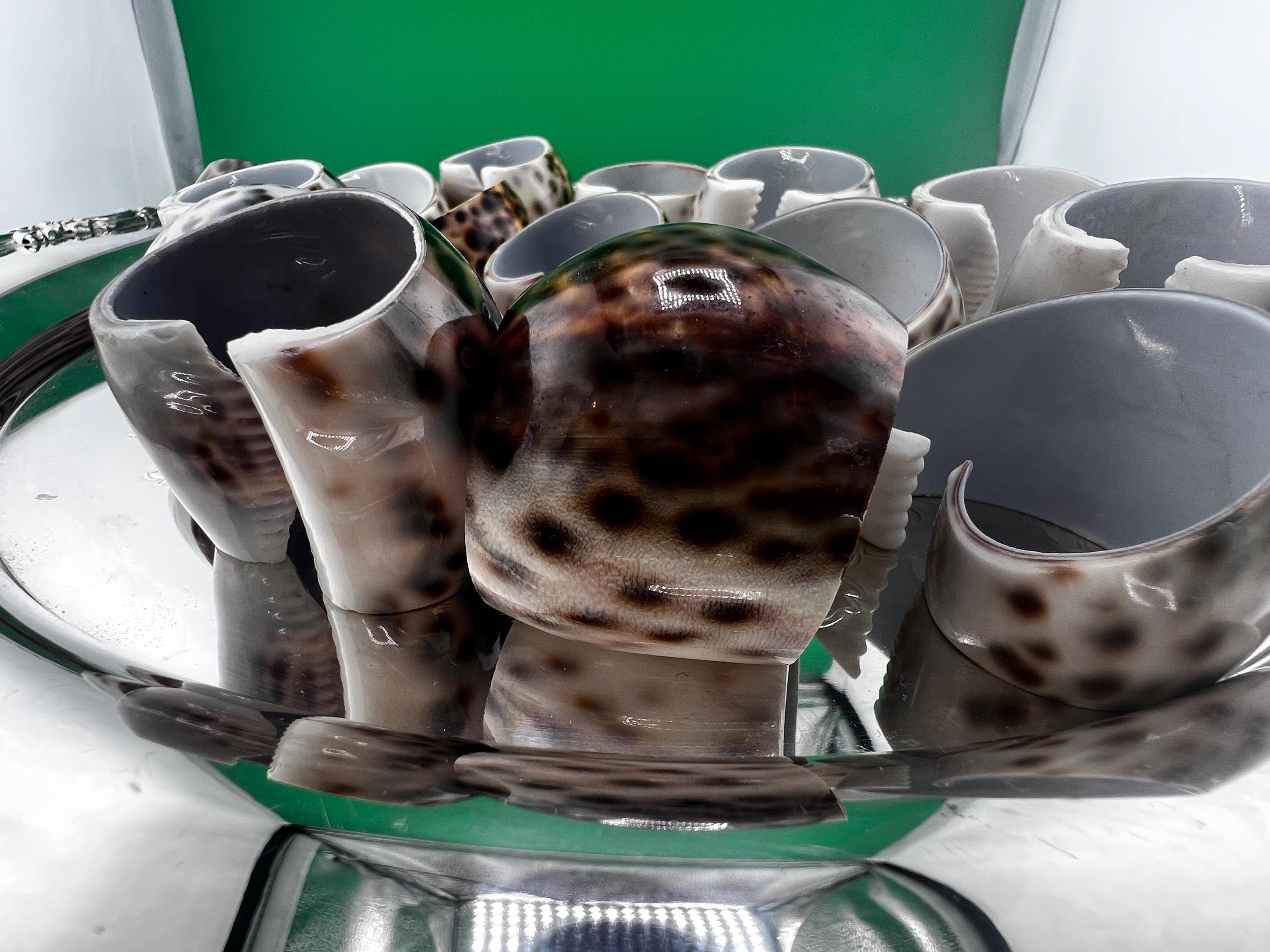 Vintage Cowrie Shell Napkin Ring – Natural Seashell Napkin Holder – Boho Coastal Beach House Dining Entertaining – Sold Individually