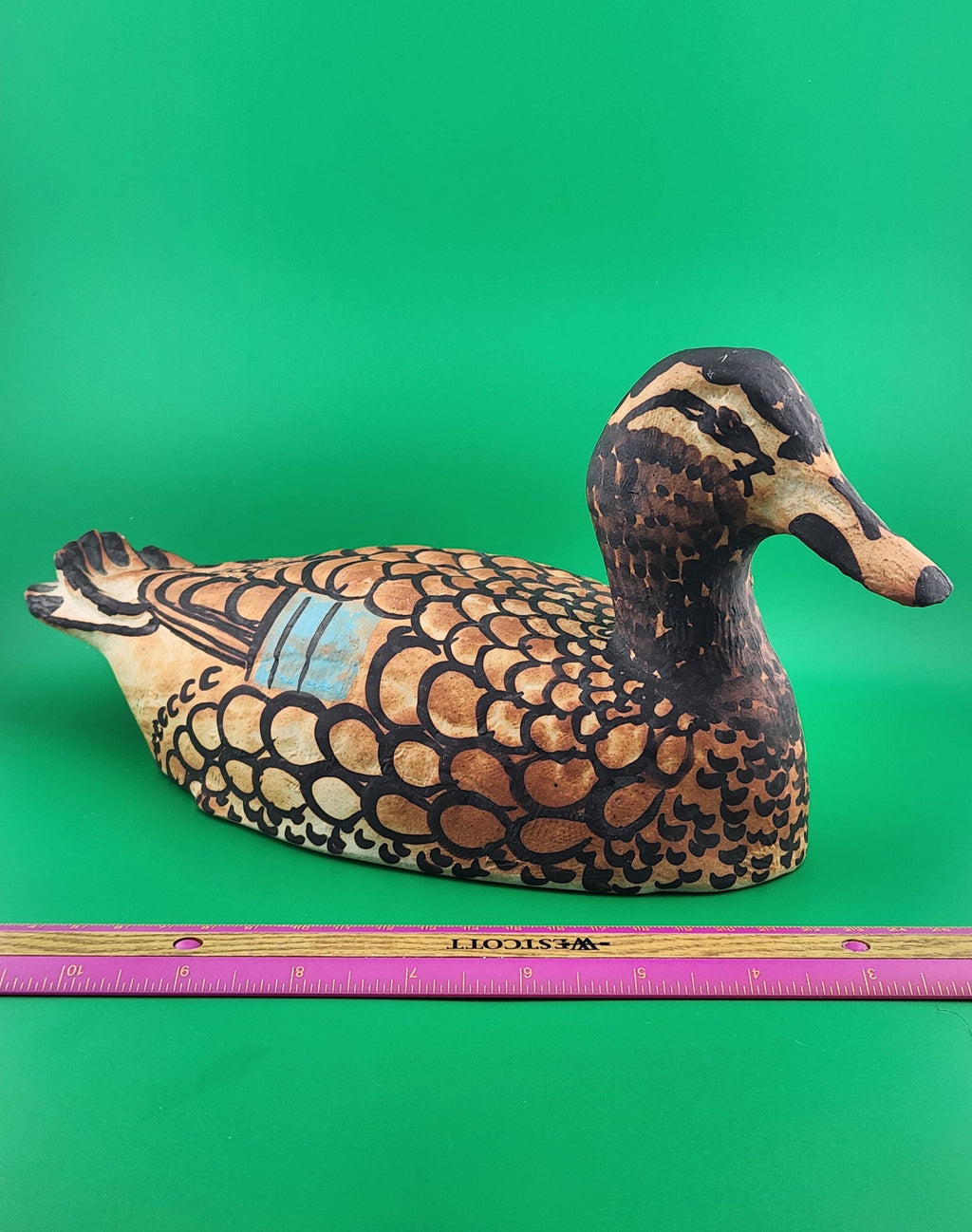Irish Ceramic Duck Figurine | Hand-Painted Folk Art Waterfowl Sculpture