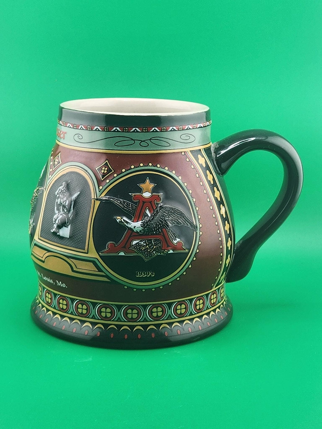 Budweiser Historical A and Eagle Series Beer Stein The 1900 Edition Lidded Ceramic Mug