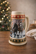 Budweiser Holiday Stein Hometown Holiday Collection Ceramarte Brazil 1993