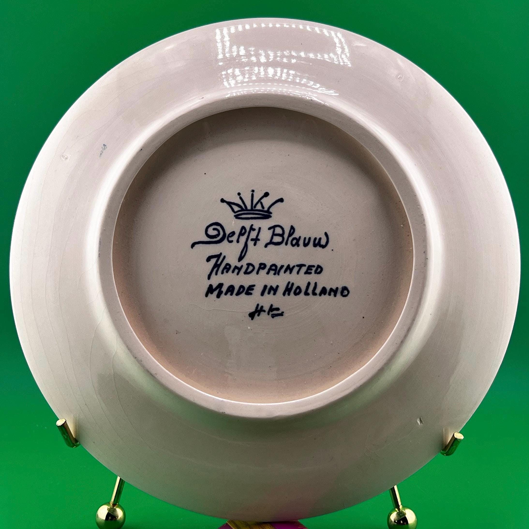 Delft Blue Baby Birth Plate Hand Painted Holland Delft Blauw Nursery Wall Plate Dutch Baby Name Date Plate