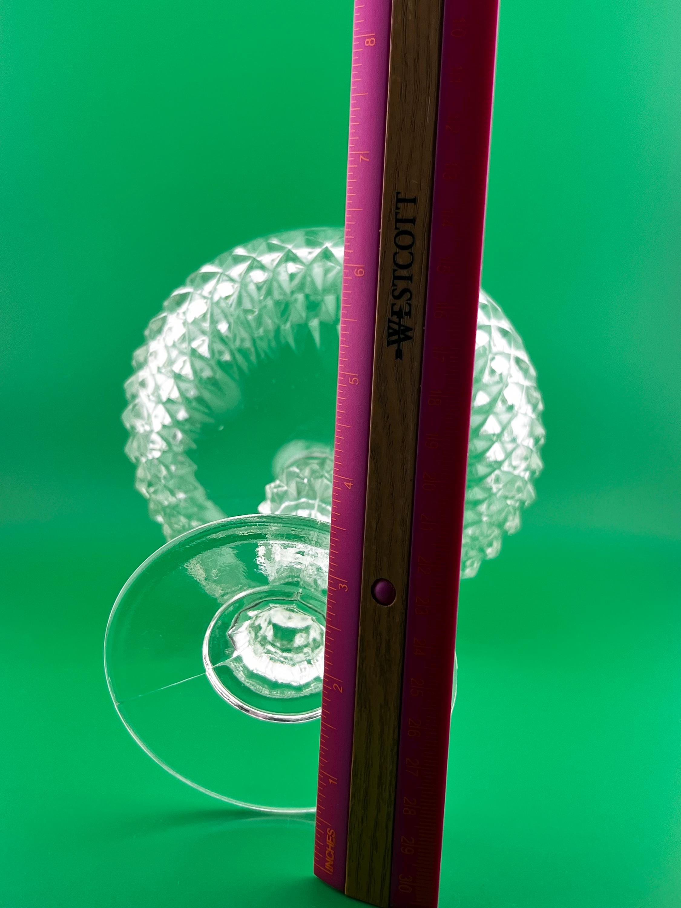 Vintage Pressed Glass Pedestal Compote Bowl Diamond Point Glass Candy Dish 7”