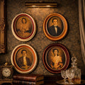 Antique C Bosseron Chambers Portrait Print Set of 4 Edward Gross Co New York Oval Framed Wall Art Virginia Belle Paul Young Squire